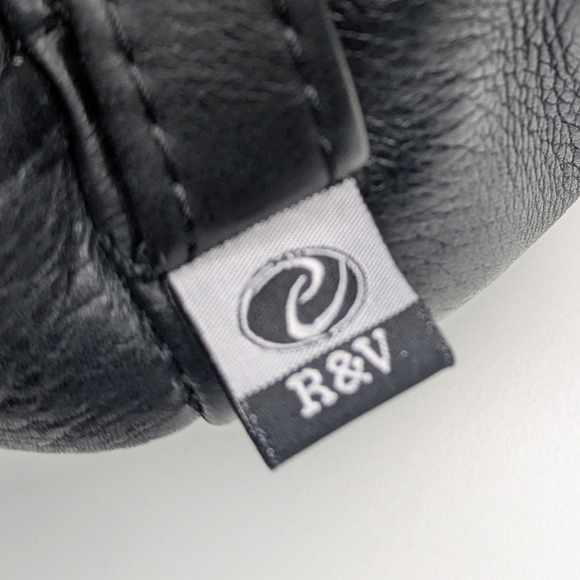 R&V black leather trapper hat faux fur lined fold down men's size XXL - Picture 9 of 9